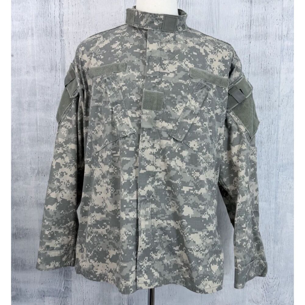 Digital Camo Coat Shirt Size Large Long Combat Military Uniform